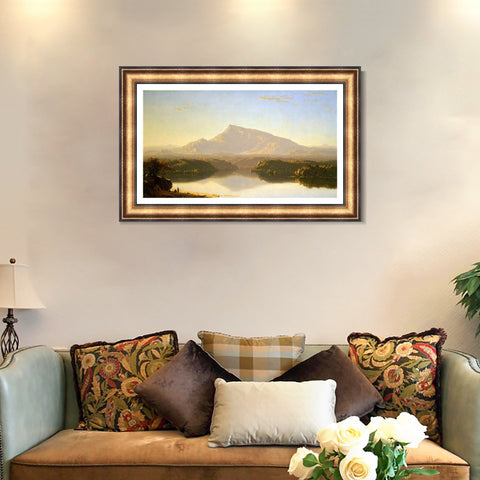 INVIN ART Framed Canvas Art Giclee Print Mountain and lake#2 by Albert Bierstadt Wall Art Living Room Home Office Decorations