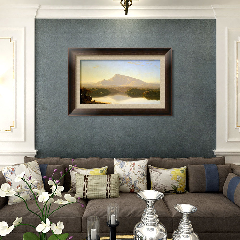 INVIN ART Framed Canvas Art Giclee Print Mountain and lake#2 by Albert Bierstadt Wall Art