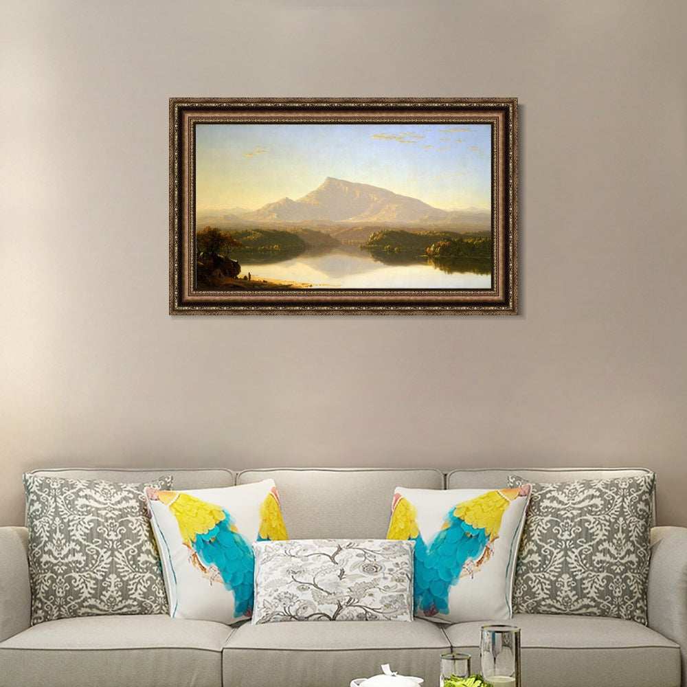 INVIN ART Framed Canvas Art Giclee Print Mountain and lake#2 by Albert Bierstadt Wall Art