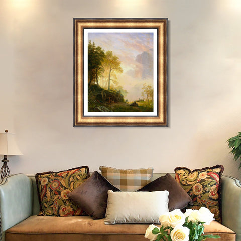 INVIN ART Framed Canvas Art Giclee Print Series#86 by Albert Bierstadt Wall Art Living Room Home Office Decorations