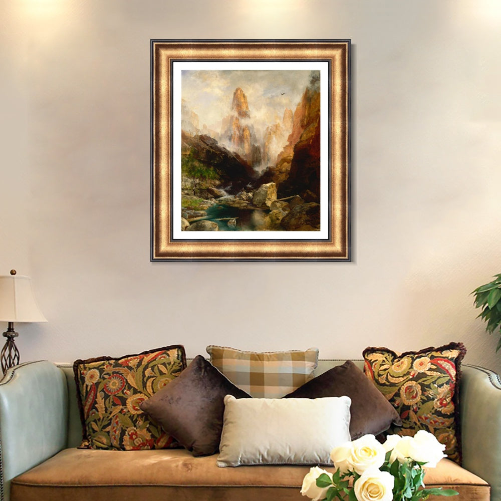 INVIN ART Framed Canvas Art Giclee Print Mountains#7 by Albert Bierstadt Wall Art