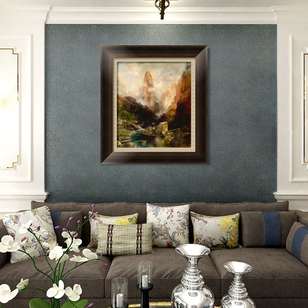 INVIN ART Framed Canvas Art Giclee Print Mountains#7 by Albert Bierstadt Wall Art