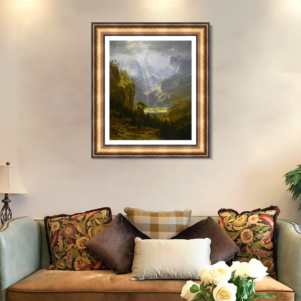 INVIN ART Framed Canvas Art Giclee Print Rocky Mountains, Lander's Peak by Albert Bierstadt Wall Art