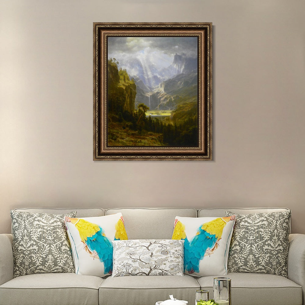 INVIN ART Framed Canvas Art Giclee Print Rocky Mountains, Lander's Peak by Albert Bierstadt Wall Art