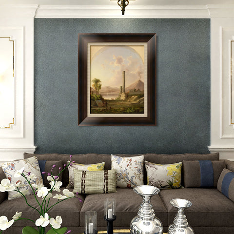 INVIN ART Framed Canvas Art Giclee Print boat lake and mountain by Albert Bierstadt Wall Art Living Room Home Office Decorations
