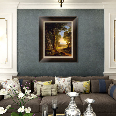 INVIN ART Framed Canvas Art Giclee Print Goats in sunset by Albert Bierstadt Wall Art Living Room Home Office Decorations