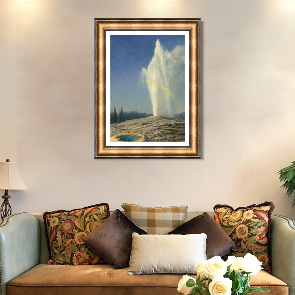 INVIN ART Framed Canvas Art Giclee Print Rainbow#2 by Albert Bierstadt Wall Art