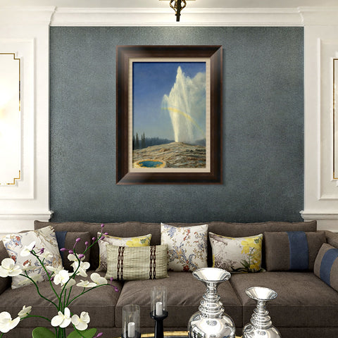 INVIN ART Framed Canvas Art Giclee Print Rainbow#2 by Albert Bierstadt Wall Art Living Room Home Office Decorations
