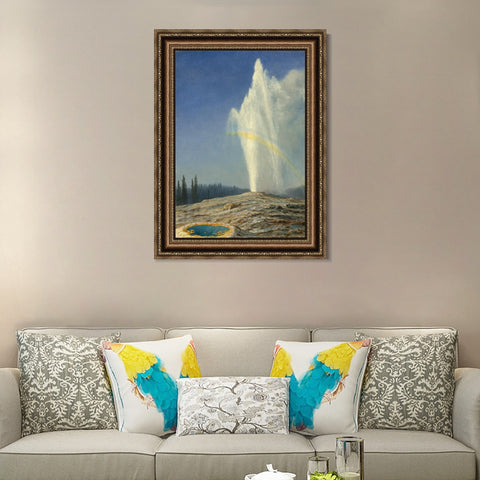 INVIN ART Framed Canvas Art Giclee Print Rainbow#2 by Albert Bierstadt Wall Art Living Room Home Office Decorations