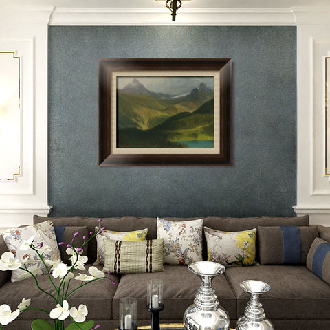 INVIN ART Framed Canvas Art Giclee Print Landscape Mountains by Albert Bierstadt Wall Art Living Room Home Office Decorations