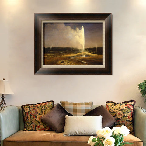 INVIN ART Framed Canvas Art Giclee Print Old Faithful by Albert Bierstadt Wall Art Living Room Home Office Decorations
