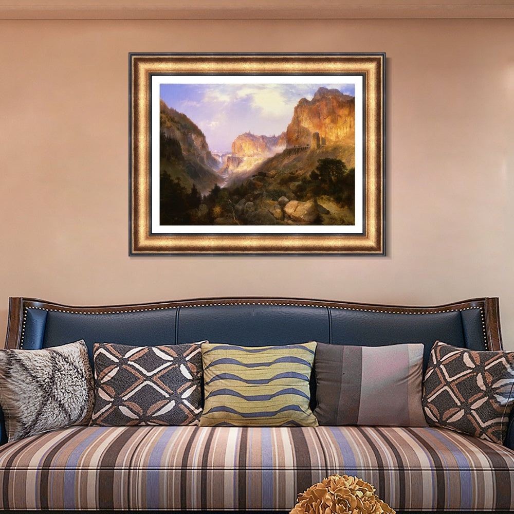 INVIN ART Framed Canvas Art Giclee Print Mountain and streams by Albert Bierstadt Wall Art