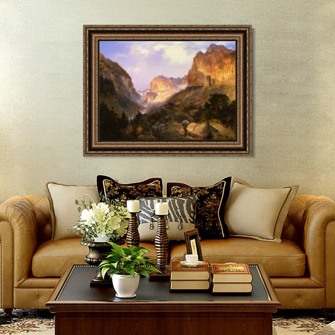 INVIN ART Framed Canvas Art Giclee Print Mountain and streams by Albert Bierstadt Wall Art Living Room Home Office Decorations