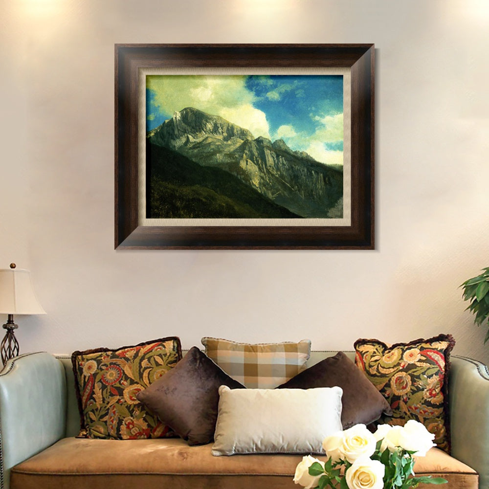 INVIN ART Framed Canvas Art Giclee Print Mountain Peaks in the Clouds#2 by Albert Bierstadt Wall Art