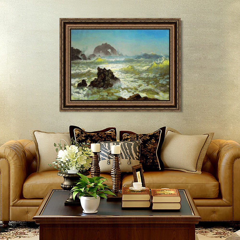 INVIN ART Framed Canvas Art Giclee Print Sea#122 by Albert Bierstadt Wall Art