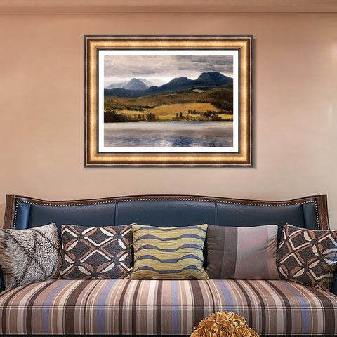 INVIN ART Framed Canvas Art Giclee Print Mountains and Lake#126 by Albert Bierstadt Wall Art Living Room Home Office Decorations