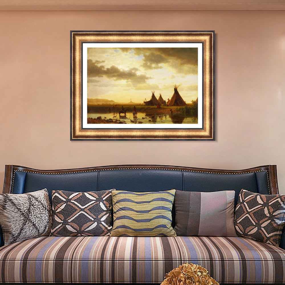 INVIN ART Framed Canvas Art Giclee Print Series#127 by Albert Bierstadt Wall Art