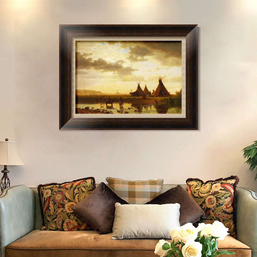 INVIN ART Framed Canvas Art Giclee Print Series#127 by Albert Bierstadt Wall Art