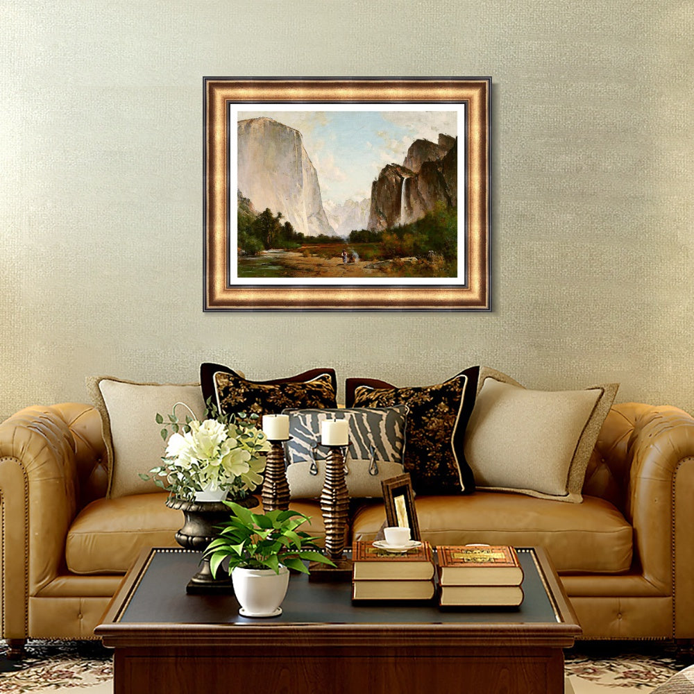 INVIN ART Framed Canvas Art Giclee Print Mountain#133 by Albert Bierstadt Wall Art