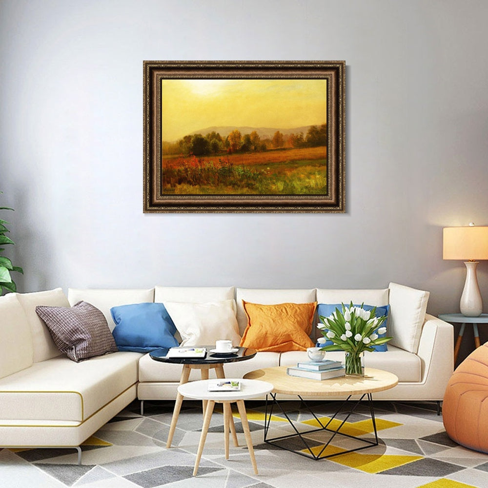 INVIN ART Framed Canvas Art Giclee Print Autumn Landscape#134 by Albert Bierstadt Wall Art