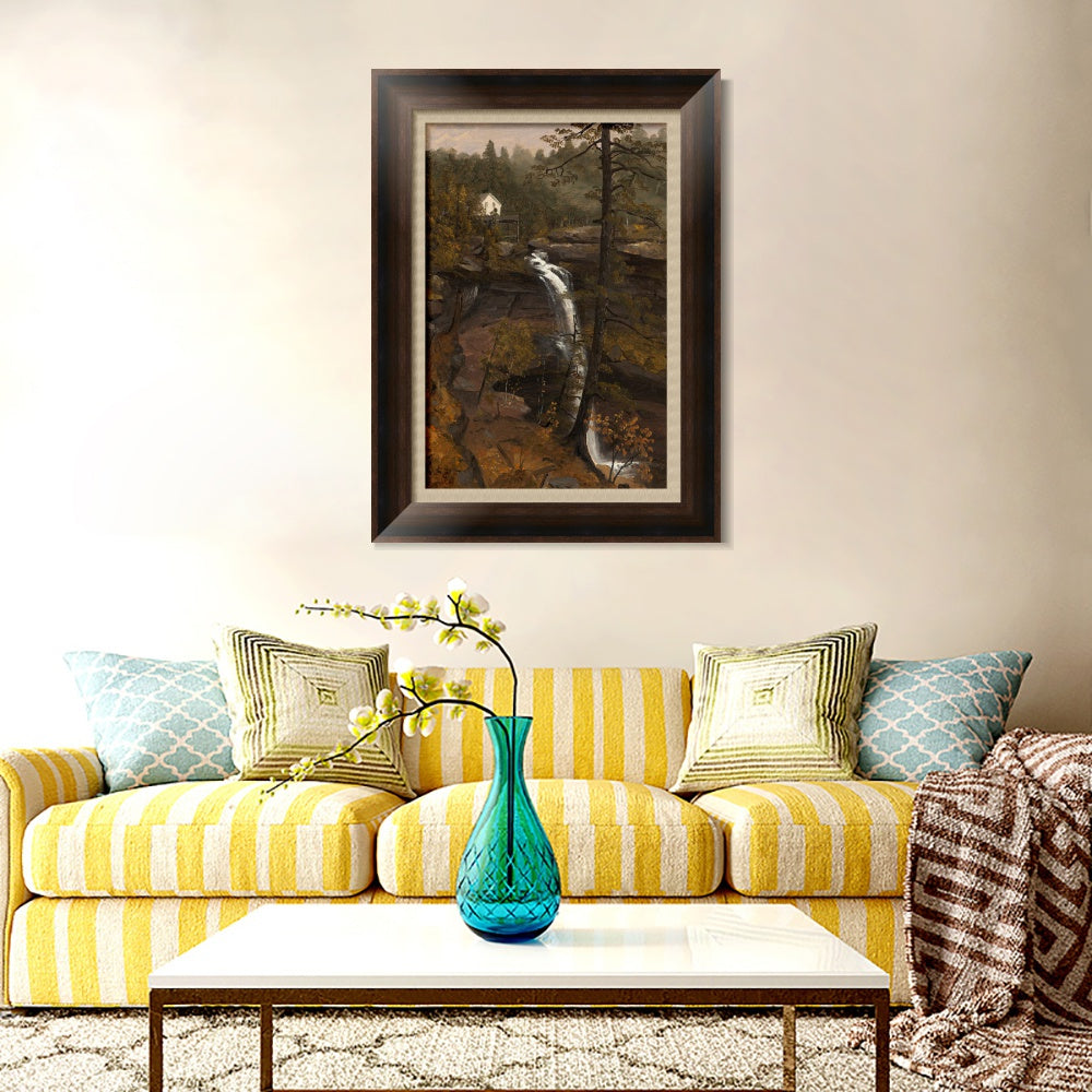 INVIN ART Framed Canvas Art Giclee Print Waterfall#136 by Albert Bierstadt Wall Art