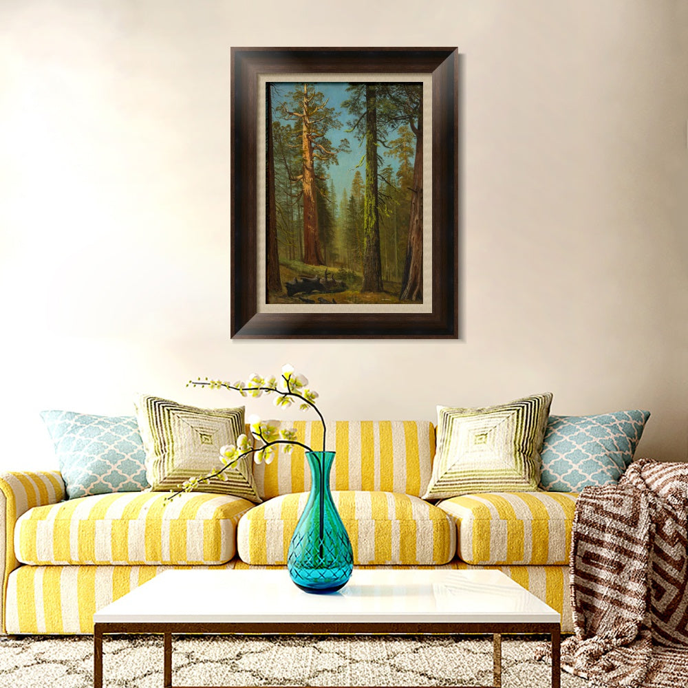 INVIN ART Framed Canvas Art Giclee Print The Grizzly Giant Sequoia, Mariposa Grove, California by Albert Bierstadt Wall Art
