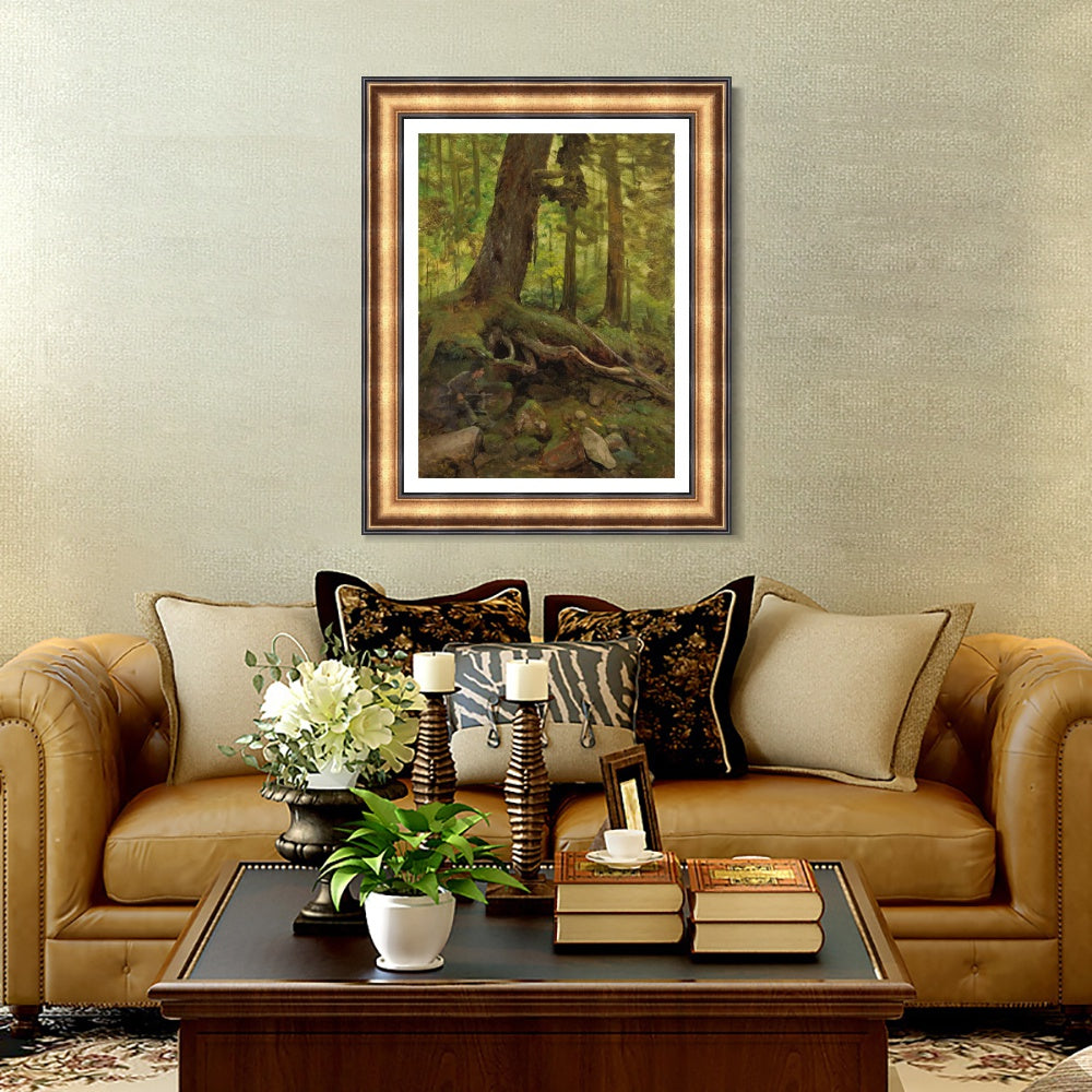 INVIN ART Framed Canvas Art Giclee Print Hunter in the White Mountains Near Glen House by Albert Bierstadt Wall Art