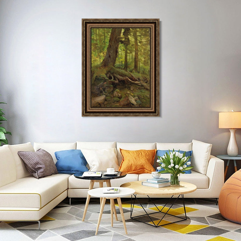 INVIN ART Framed Canvas Art Giclee Print Hunter in the White Mountains Near Glen House by Albert Bierstadt Wall Art