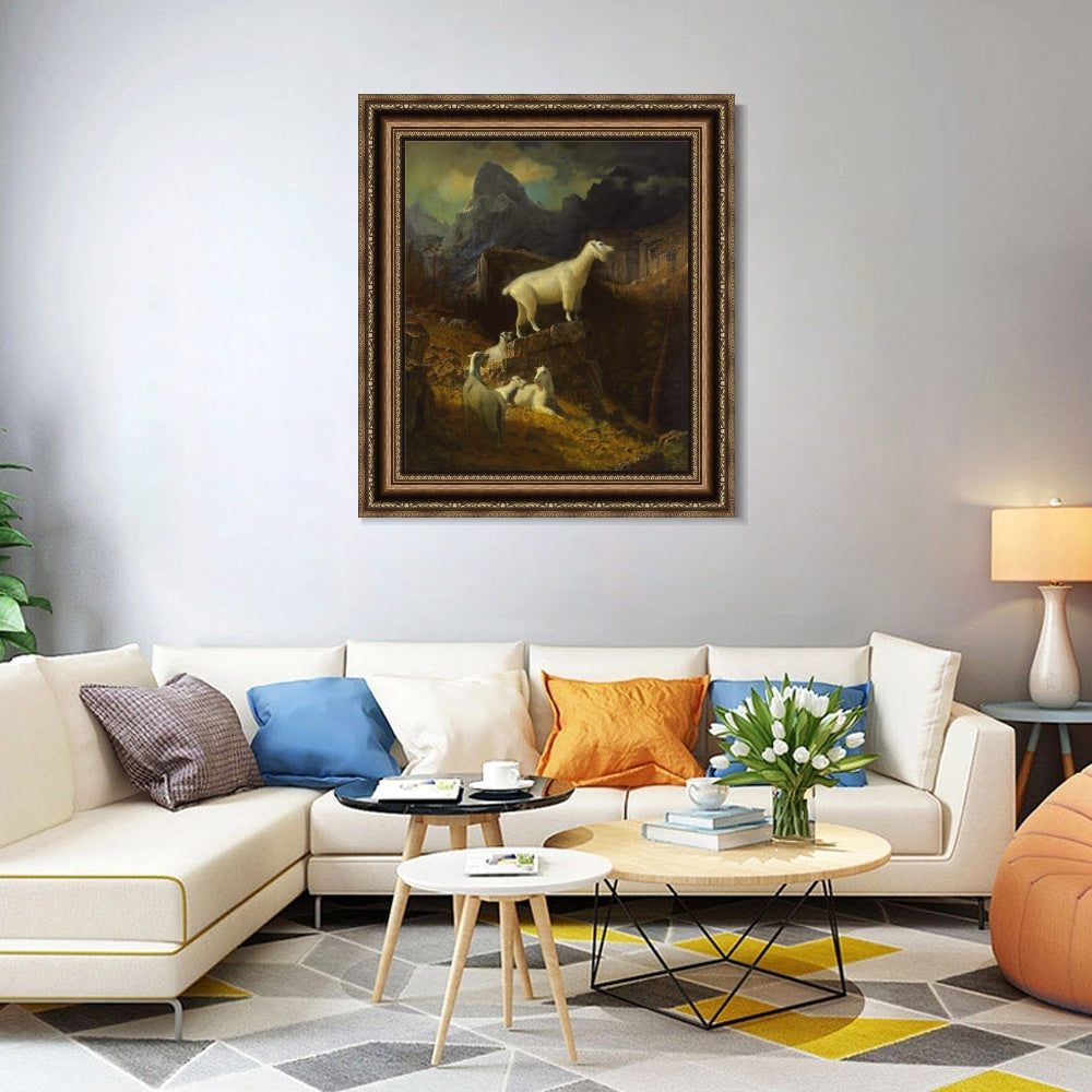 INVIN ART Framed Canvas Art Giclee Print A Knowledge Born of Suffering by Albert Bierstadt Wall Art