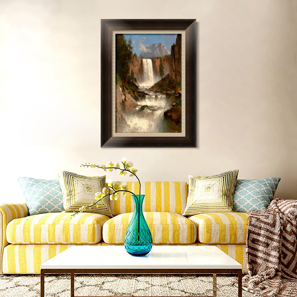 INVIN ART Framed Canvas Art Giclee Print Waterfall#141 by Albert Bierstadt Wall Art
