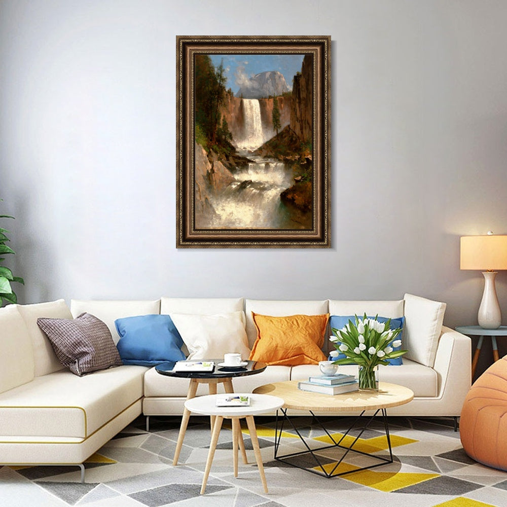 INVIN ART Framed Canvas Art Giclee Print Waterfall#141 by Albert Bierstadt Wall Art