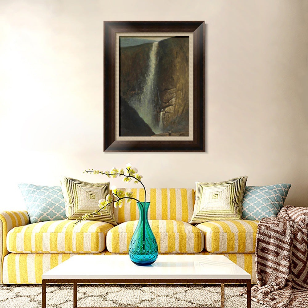 INVIN ART Framed Canvas Art Giclee Print Waterfall#143 by Albert Bierstadt Wall Art