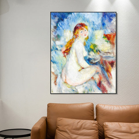 INVIN ART Framed Canvas BUSTE DE FEMME NUE by Pierre Auguste Renoir Wall Art Living Room Home Office Decorations