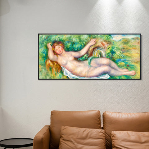 INVIN ART Framed Canvas LA SOURCE by Pierre Auguste Renoir Wall Art Living Room Home Office Decorations