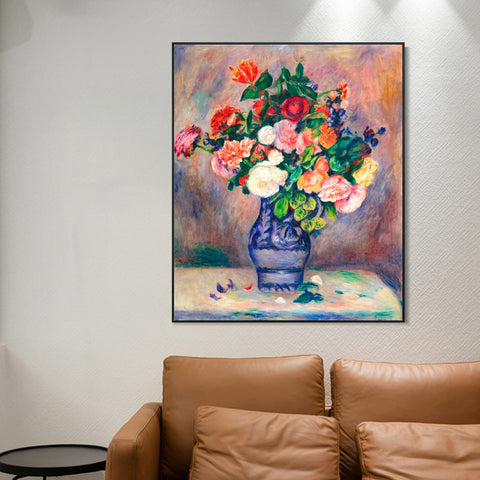 INVIN ART Framed Canvas Flowers in a Vase by Pierre Auguste Renoir Wall Art Living Room Home Office Decorations