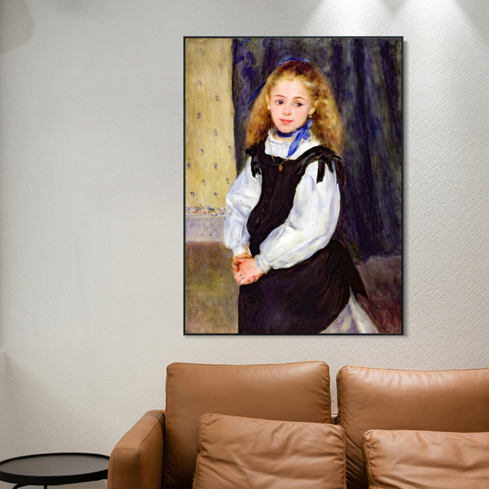 INVIN ART Framed Canvas Portrait of Mademoiselle Legrand by Pierre Auguste Renoir Wall Art Living Room Home Office Decorations