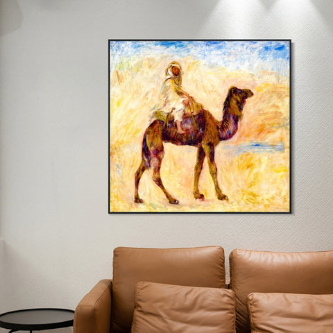 INVIN ART Framed Canvas Woman with a Guitar by Pierre Auguste Renoir Wall Art Living Room Home Office Decorations