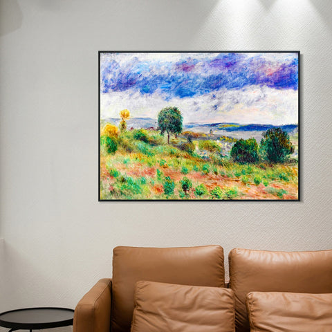 INVIN ART Framed Canvas AUVERS SUR OISE by Pierre Auguste Renoir Wall Art Living Room Home Office Decorations