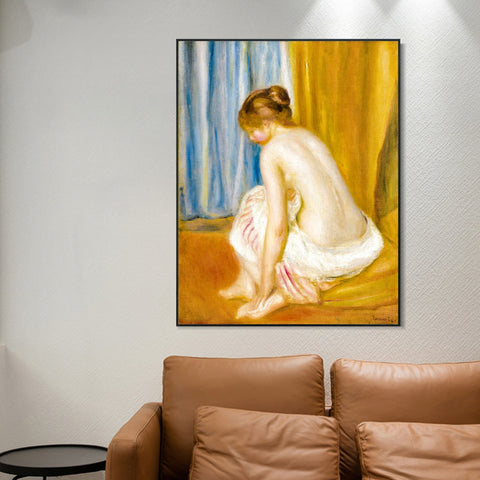 INVIN ART Framed Canvas BAIGNEUSE2 by Pierre Auguste Renoir Wall Art Living Room Home Office Decorations