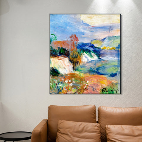 INVIN ART Framed Canvas BORD DE MER by Pierre Auguste Renoir Wall Art Living Room Home Office Decorations