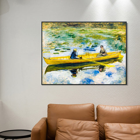 INVIN ART Framed Canvas CLAUDE MONET ET MME HENRIOT by Pierre Auguste Renoir Wall Art Living Room Home Office Decorations