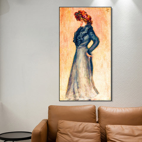 INVIN ART Framed Canvas FEMME DEBOUT DE PROFIL by Pierre Auguste Renoir Wall Art Living Room Home Office Decorations