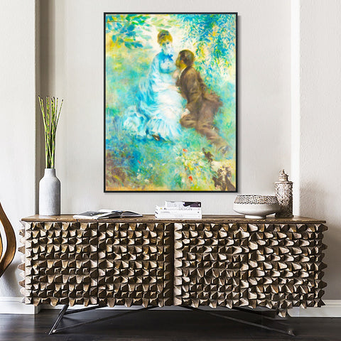 INVIN ART Framed Canvas Lovers by Pierre Auguste Renoir Wall Art Living Room Home Office Decorations