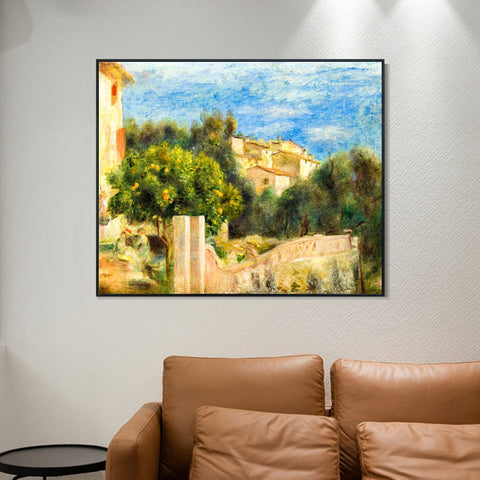 INVIN ART Framed Canvas LA MAISON DE L'ARTISTE A CAGNES by Pierre Auguste Renoir Wall Art Living Room Home Office Decorations