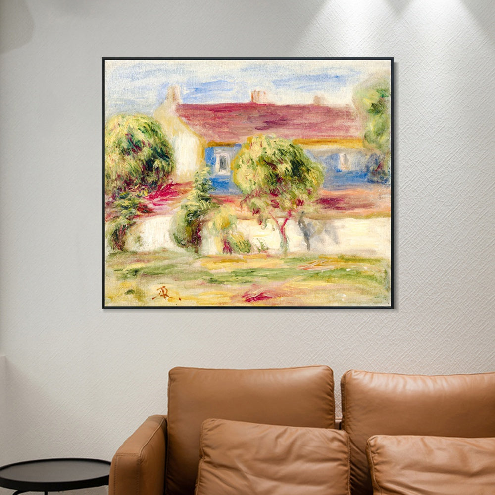 INVIN ART Framed Canvas LA MAISON DE L'ARTISTE by Pierre Auguste Renoir Wall Art Living Room Home Office Decorations