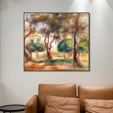 INVIN ART Framed Canvas LE JARDIN DES COLLETTES by Pierre Auguste Renoir Wall Art Living Room Home Office Decorations