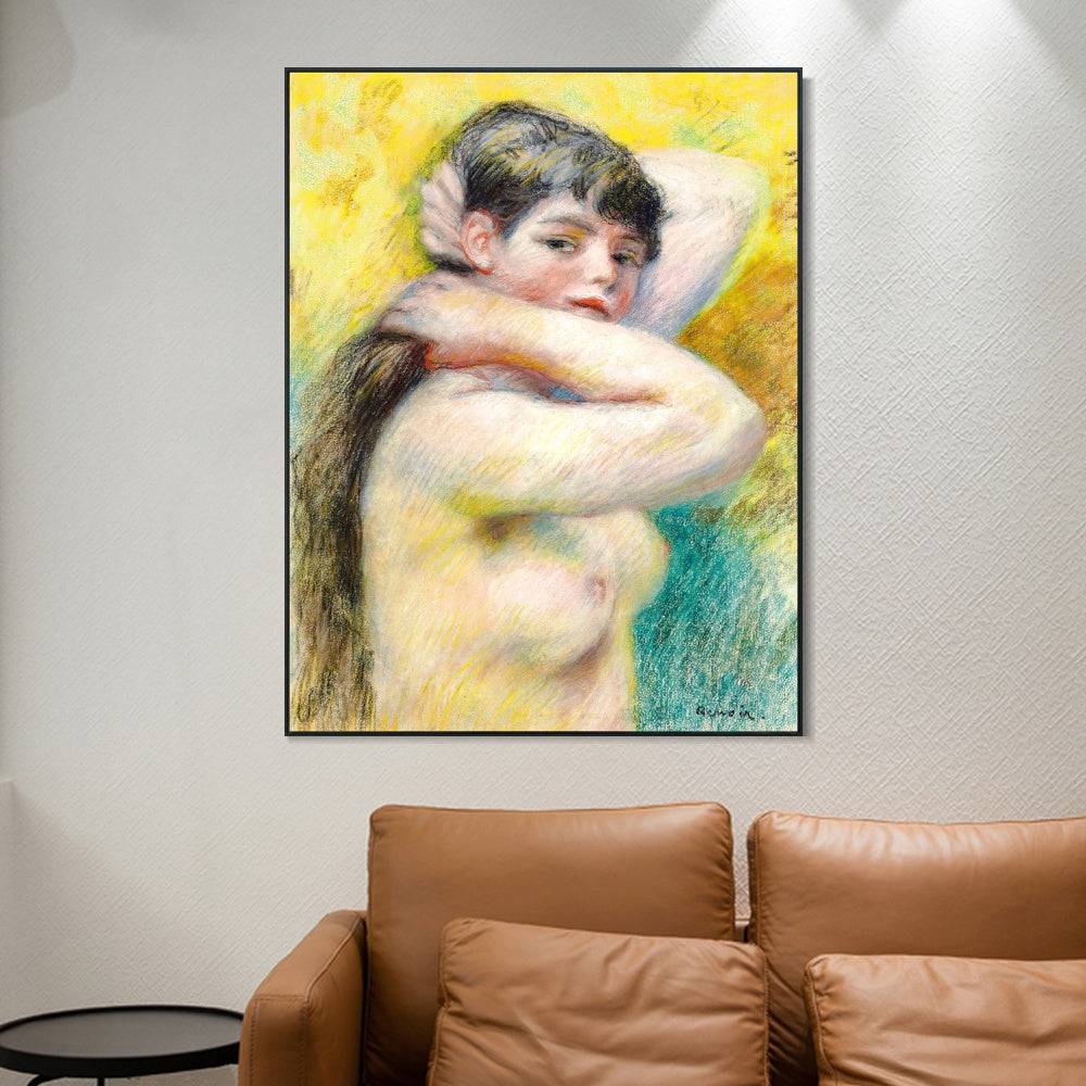 INVIN ART Framed Canvas LE TORSE NU by Pierre Auguste Renoir Wall Art Living Room Home Office Decorations