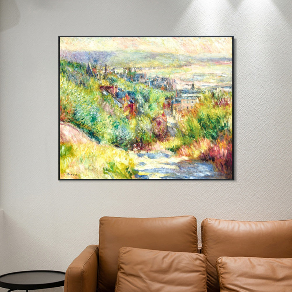 INVIN ART Framed Canvas LES HAUTEURS DE TROUVILLE by Pierre Auguste Renoir Wall Art Living Room Home Office Decorations