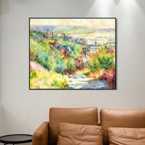 INVIN ART Framed Canvas LES HAUTEURS DE TROUVILLE by Pierre Auguste Renoir Wall Art Living Room Home Office Decorations