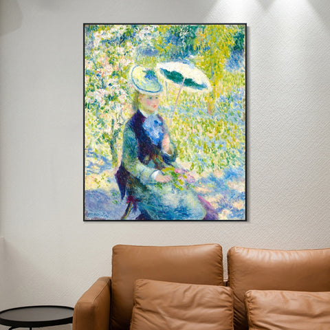 INVIN ART Framed Canvas L'OMBRELLE by Pierre Auguste Renoir Wall Art Living Room Home Office Decorations
